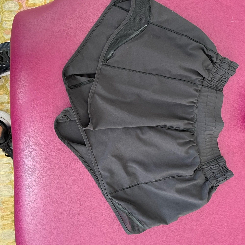 Black lululemon hottie hot 4” shorts size 4